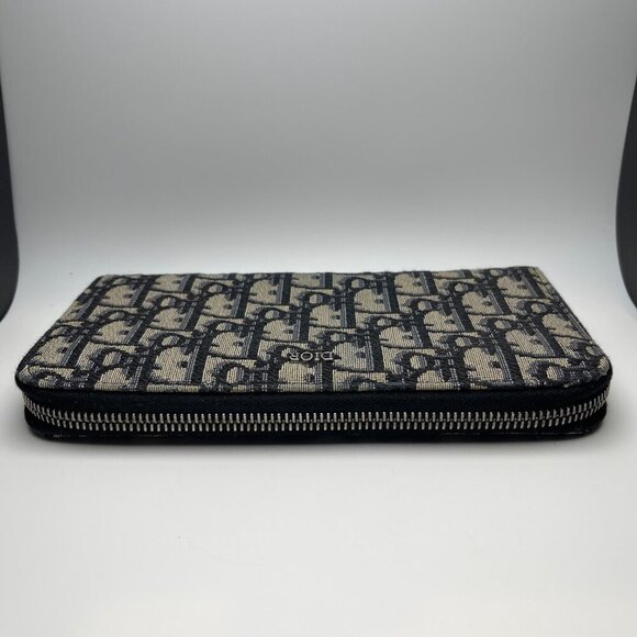 Dior Long Zipped Wallet Beige and Black Dior Oblique Jacquard - Preowned - Picture 2 of 13